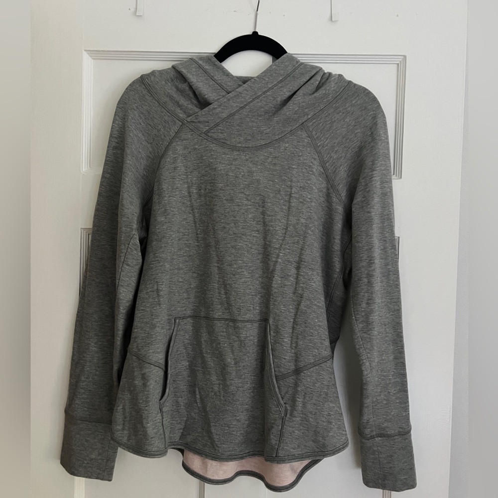 Lululemon Gray / Pink Hoodie Sweatshirt with Front Pocket